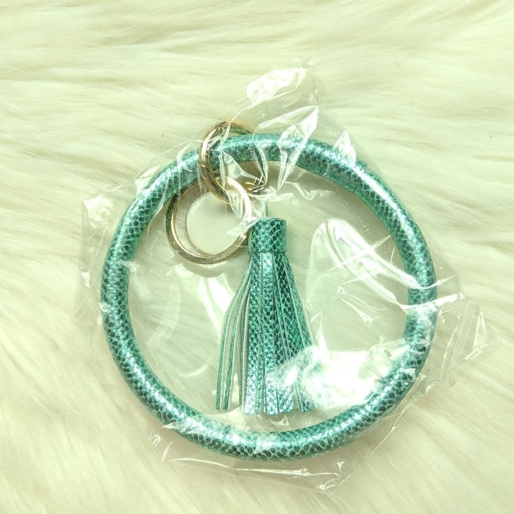Wristlet bangle keychain bracelet tassel keyring